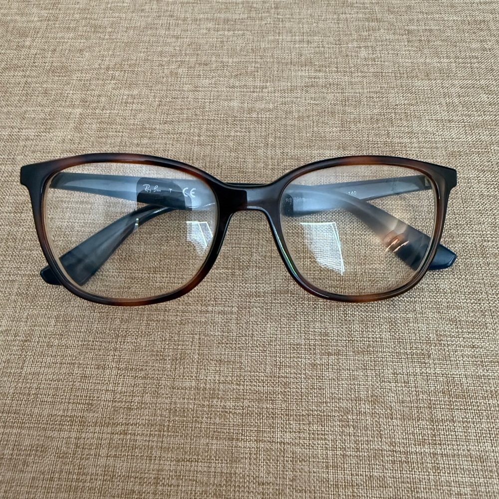 Ray Ban RB 7066 Havana Tortoiseshell Brown Navy Blue Eye Glasses Frames Only